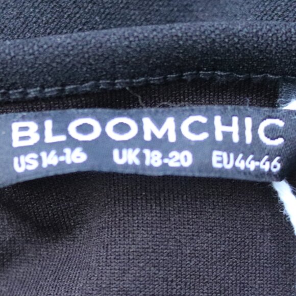 NEW Bloom Chic Black Sleeveless Square Neck Poly Knit A-Line Full Dress Sz 14/16 - Picture 7 of 8